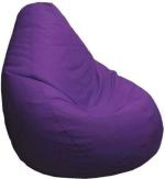 Ink Craft Classic Solid Bean Bag Chair For Bedroom , Living Room Lounger - Purple Xl - With Beans