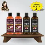 Park Daniel Premium Onion Hair Oil And Onion Herbal Shampoo For Hair Growth, 100 Ml Each (Combo Of 4)