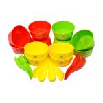 Sarthak Uphaar Plastic Microwave Safe Soup Bowl Set of 24 Pieces (12 Bowl, 12 Spoon)
