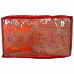 Ganpati Bags Diwali Gifting Hand Stiched Hand Crafted Lehenga Cover Zipper Gown Organizer With Top Transparent premium clothes organizers