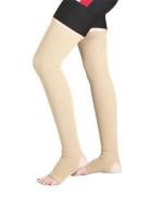 KUDIZE Varicose Vein Stocking Compression Thigh Length Beige, XL