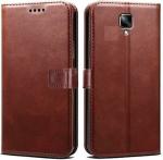 UNILORD OnePlus 3T Brown Artificial Leather Shock Absorbing Vintage Flip Case Cover