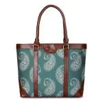 The Clownfish Green Polyester Miranda Series 14 Inch Laptop Bag For Women