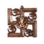 CraftVatika Multicolor Metal Lord Ganesh Om Swastik Wall Hanging 22 x 20.6 cm