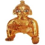 LOTUS RISE Brass Orignal Laddu Gopal ( 4 No ) Pure Brass Pital Laddu Gopal Decorative Showpiece - 12cm (Brass, Gold) Decorative Showpiece - 12 cm (Brass, Gold)