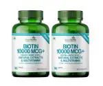 Simply Herbal Natural Biotin Vitamin B7 Capsules for Hair & Skin Enriched with Keratin + Multivitamin + Amino Acid for Men Women, Pack of 2 (180 Capsules)