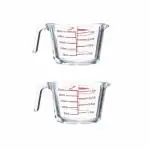 PUREFIT Glass Measuring Cup Milk Measuring Cups, 250ml, Pack of 2