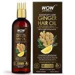 WOW Skin Science Ginger Hair Oil - for Dandruff Care - with Comb Applicator - for All Hair Types - Non-Sticky & Non-Greasy Hair Oil - No Mineral Oil, Silicones, Synthetic Fragrance - 200mL