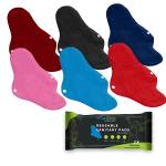 CareDone Soft and Absorbent Reusable Cloth Period Pads for Heavy Flow Leak-proof Overnight Protects, Multicolor Cloth Pads Set with Wings for Women(Pack of 6)