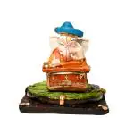 Karighar Multicolor Resin Munshi Reading Book Idol Ganesh Statues