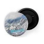 Dhcrafts Multicolor Metal Manali Printed Fridge Magnet, 5.8 Cm