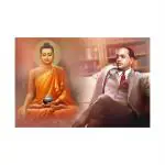 SHASWAT ART Ambedkar Buddha Painting Sparkle Coated Self Adhesive Wallpaper Without Frame Digital Reprint 24 inch x 36 inch Painting