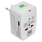 MX Universal Travel Adaptor with Build in USB Charger Port with 250V, Surge/Spike Protected Electrical Plug White (*MX-2731A_1)