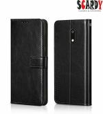 SCARDY NOKIA 6 BACK COVER / LEATHER FLIP COVER / BLACK COLOR