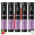 Halesaga Biotin for Hair Growth with Sesbania, Bamboo and Pomegranate Extract - Sugar Free Biotin Effervescent Tablets for Hair Fall Control, Anti-Ageing and Glowing Skin & Hair- 100 Tablets