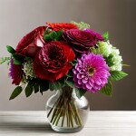 Love Creation A4 Size poster print for creative wall art- red-bloom-watercolor-vase-print-11071(Non Sticker)