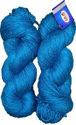 Simi Enterprise Blue Wool Popeye Wool Hank Hand Knitting Wool, Art Craft Soft Fingering Crochet Hook Yarn, Needle Knitting Yarn Thread Dyed, 200 G