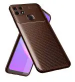 Golden Sands for Realme Narzo 50A, Realme Narzo 30A, Realme C25, Realme C25s Back Phone Cover Drop Tested Shock Proof Slim Armor Aramid Carbon Fibre Rugged TPU Case for Realme Narzo 30A, Realme C25, Realme C25s, Brown