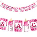 Zyozique It’s A Girl Banner for Girl Baby Shower - Baby Shower Decorations,Its A Girl Banner,Best Girl Birthday Party Supplies (Pack of 1)