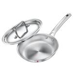 Prestige Tri Ply Splendid Fry Pan 26Cm/2.3L With SS Lid|Thick Gauge Tri-PIy Body|Silver