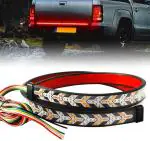 AutoBizarre 48 inch Sequential Amber Turn Signal Lights Double Flashing Light Truck Tailgate Light Pickup Tail Light Strip Compatible with All Cars, Trucks, SUV, Vans