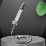 CUROVIT ABS Telephonic Hand Shower in Chrome Finish with ABS Holder and 1.5 Mtr Stainless Steel Flexible Tube for Bathroom model Payton