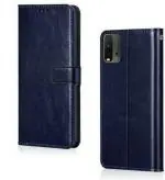 CASECRAFT Redmi 9 Power Blue Rubber, Cloth And Artificial Leather Shock Proof Mobile Back Cover