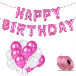 Party Propz Multicolor Rubber Birthday Decoration Letters Foil Rubber Balloons Pack