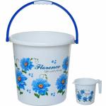 Regalo Plastic 20 L Bucket and Mug (Blue) - 2 Piece Combo Set