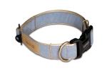 Glucklich Denim Premium Dog Collar Belt for Small Medium Large Dogs Neck Collar for Pets with Quick Release Buckle & Metal D-Ring (XS, Light Blue)