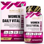 MuscleXP Women Daily Vital Fitness Multivitamin & Multiminerals, Skin & Beauty Blend, Wellness Blend, Antioxidant & Joint Health, 60 Tablets