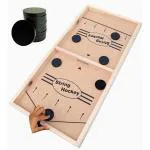 Shoro Fast Sling Puck Game Board String Hockey Toy | Party Game for Adult Parent Kids Children Family (58 cm, Brown)