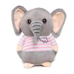 Webby Soft Animal Grey & Pink Elephant Plush Toy 20 cm x 10 cm