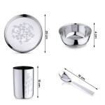 LIMETRO STEEL Pack of 24 Stainless Steel Dinner Set / steel Dinnerware Set (Laser Print) Dinner Set