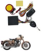 Qiisx Tubeless Motorcycle/Bike Alarm Security System Button Remote Key Anti-Theft Alarm with Dual Remote Control for Royal Enfield Classic Desert Storm