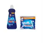 Finish Dishwasher Rinse Aid, Shine And Dry, 400 Ml And Dishwasher Salt, 1 Kg (Combo Of 2)