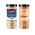 YUM YUM Dry Fruits Combo Pack 500gm Cashews & Walnut Kernels- Kaju & Akhrot Giri (250g x 2)