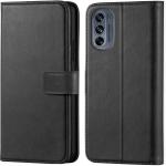 Tingtong Shock Proof Flip Cover Back Case Cover for Moto G62 5G (Flexible | Leather Finish | Card Pockets Wallet & Stand | Black)
