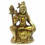GURU JEE Brass Statue Small Lord Shiva Idol Hindu God Shiv Bhagwan Murti for Home Mandir Temple Religious Gifts Showpiece