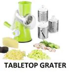 RANGPARIYA Rotary Cheese Grater - 3-in-1 Stainless Steel Manual Drum Slicer, Rotary Graters for Kitchen, Food Shredder for Vegatables, Nuts and Chocolate Round Mandoline Drum Slicer Rotary Cheese Grater Veggie Slicer Vegetable Carrot Shredder Nut Chopper