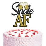 Festiko Gold, Black Glitter Single Af Cake Topper, Divorce Party Decorations For Women, Single Sign, Divorce Cake Topper