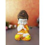 Craftomanic Resin Child Monk Buddha Showpiece Idol For Home Décor/Meditating Buddha Statue Buddha Idol(Yellow)