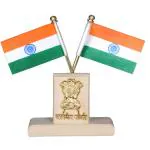 SWATRIC Indian Flag For Car Dashboard & Interior Desk Decoration/Office Table Decoration With Satyamev Jayate Symbol Stand for Independence Day & Republic Day Gifts with Attractive looks.