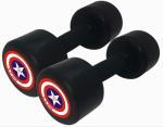 Arising Rubber 2.5kg Dumbbell for gym use , Black - pack of 2