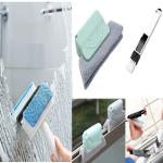 YOPRAM Combo OfGlass Cleaning Tools 2 in 1 Glass Wiper Cleaning Brush& Window Groove Frame Cleaning Brush& Dust Cleaning Brush For Window Slot Keyboard With Mini Dustpan Door Track pack of 3