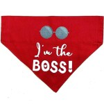 For The Fur Kids I'm The Boss Dog Bandana (Red)
