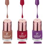 Perpaa Perfect Nude, Red, Purple Nail Polish (Pack Of 3)