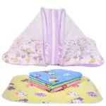 Kwitchy New Born Baby Mosquito Net Bed With Bed Protector