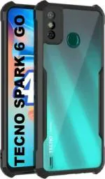 XOVO Back Cover for Tecno Spark 6 Go (Transparent, Dual Protection, Pack of 1)