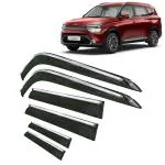 Kingsway Car Wind Deflectors Rain Guard Window Visor for Kia Carens 2022, 2023, 2024, 2025 Model, Car Chrome Lining Door Visor Heavy Online India, Car Sun Shades